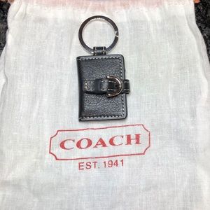 Coach Black Leather Key Chain Photo Wallet